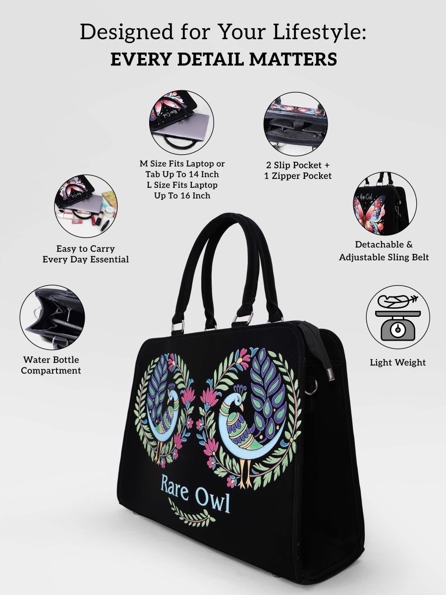 Majestic Peacock Customized Tote Bag for Women | Rare Minimal - Rare Owl
