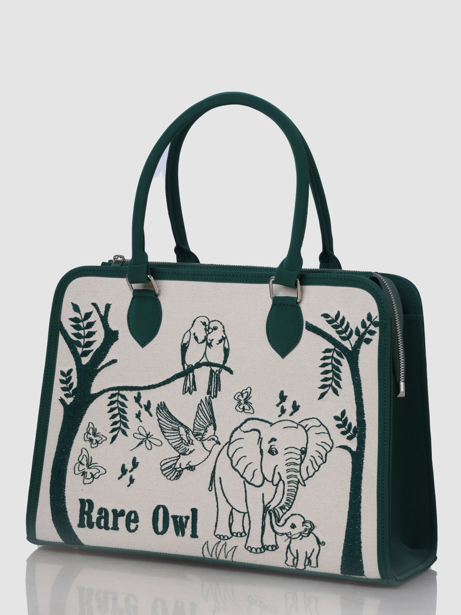 Nature’s Bond Customized Embroidery Tote Bag - Rare Owl