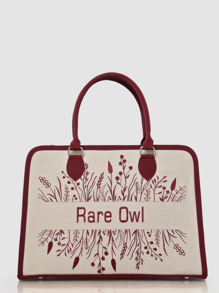 Botanic Bliss Customized Embroidery Tote Bag - Rare Owl