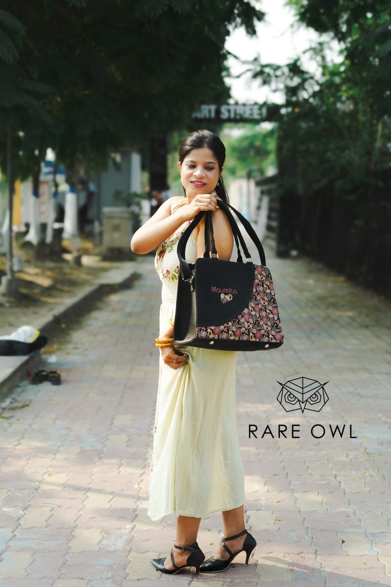Henna Petals Customized Tote Bag for Women | Rare Curve - Rare Owl