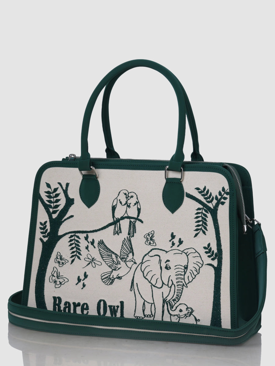 Nature’s Bond Customized Embroidery Tote Bag - Rare Owl