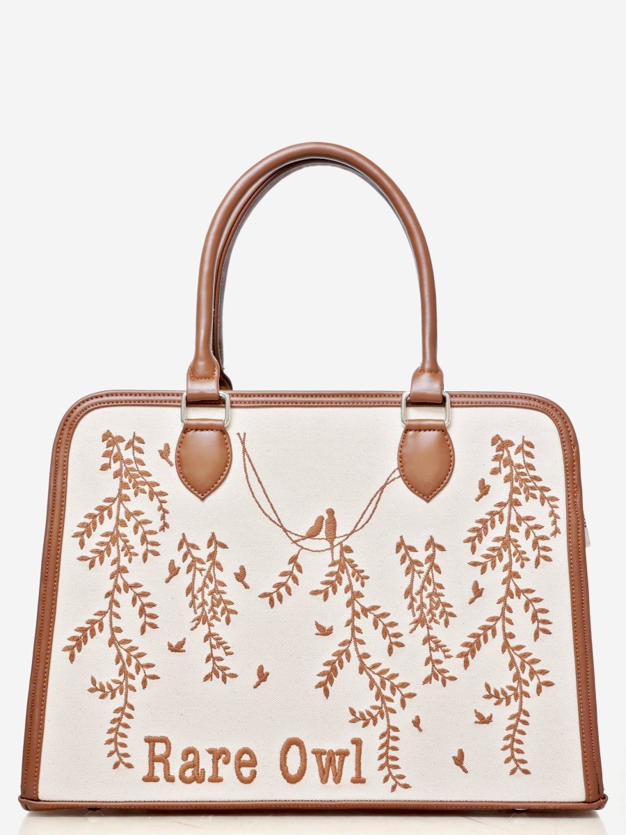 Whispering Vines Customized Embroidery Tote Bag - Rare Owl